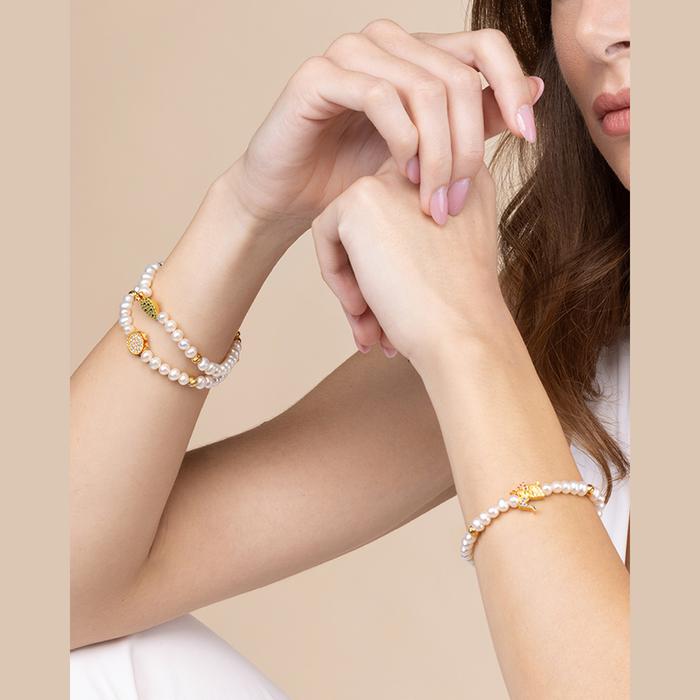 Bracciale Perle Tamburello Lapilli