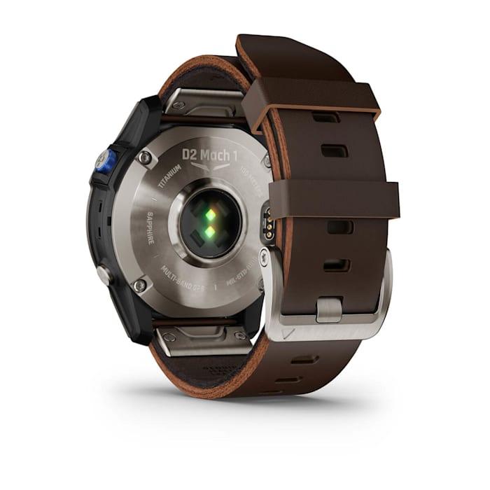 Montre connectée D2™ Mach 1, modèle aviateur, bracelet en cuir marron Oxford