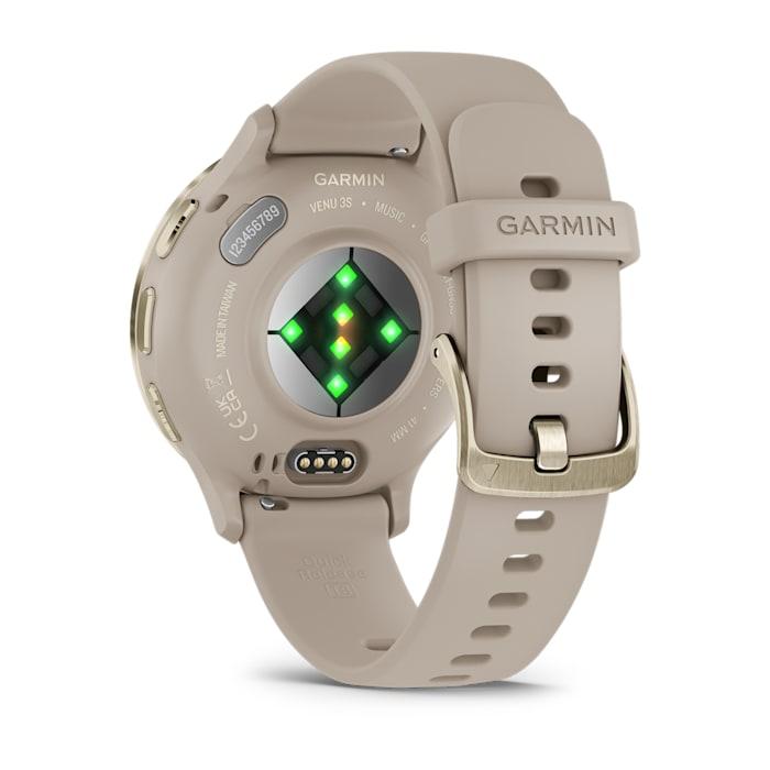 Venu® 3S, French Gray & Soft Gold con cinturino in silicone