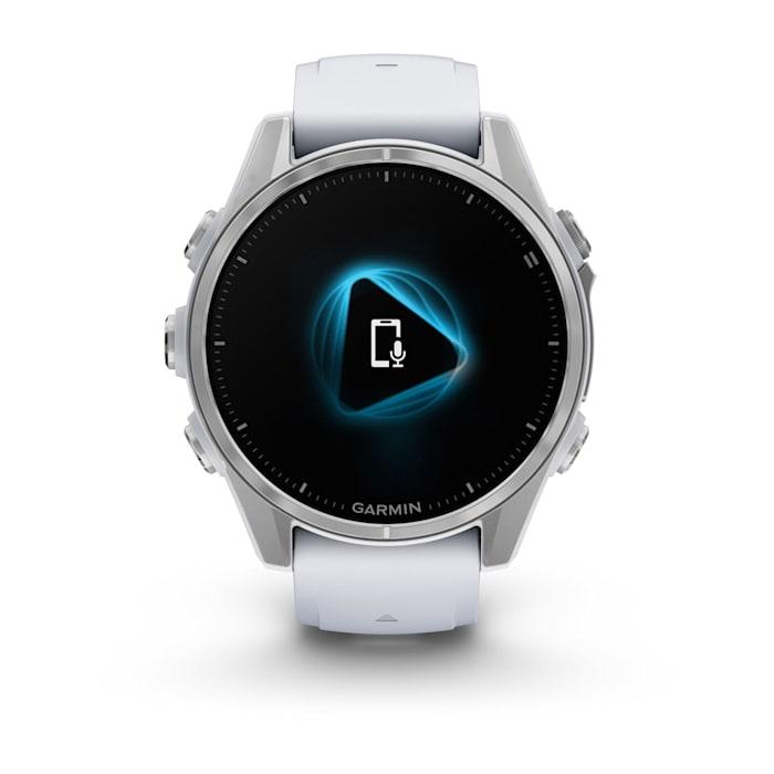 Fēnix® 8 - 43 mm, AMOLED, argent avec bracelet en silicone Whitestone
