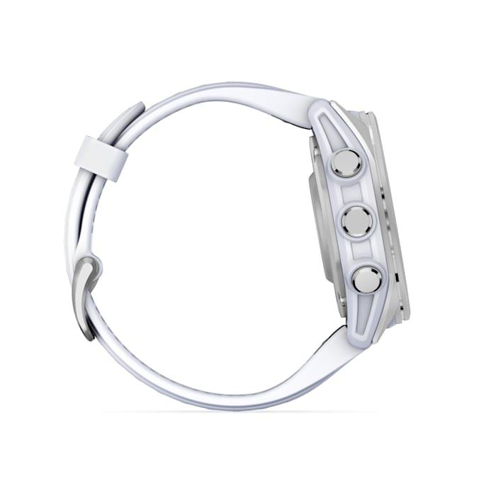 Fēnix® 8 - 43 mm, AMOLED, argent avec bracelet en silicone Whitestone