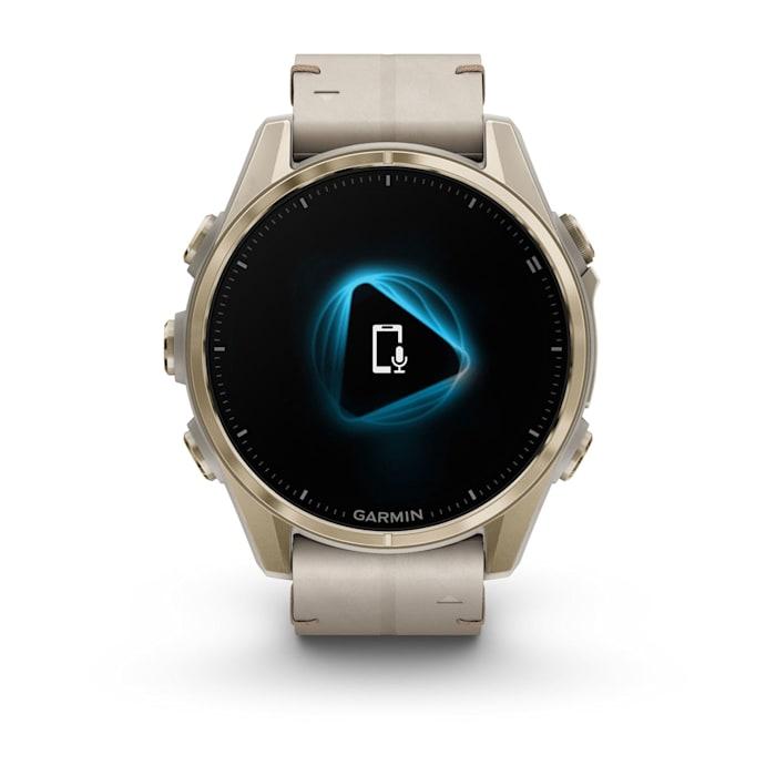 Fēnix® 8 - 43 mm, AMOLED, Sapphire, Oro rosato con cinturino in pelle avorio