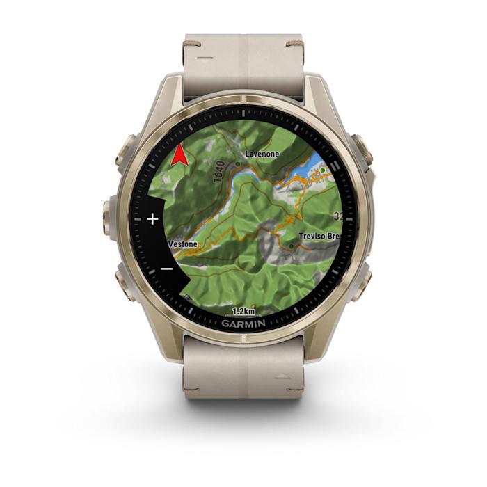 Fēnix® 8 - 43 mm, AMOLED, Sapphire, Oro rosato con cinturino in pelle avorio