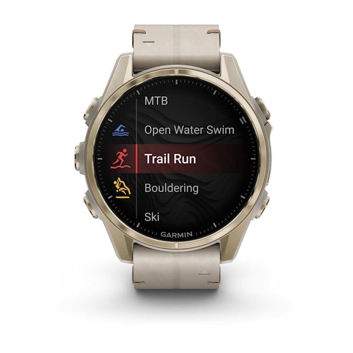 Fēnix® 8 - 43 mm, AMOLED, Sapphire, Oro rosato con cinturino in pelle avorio