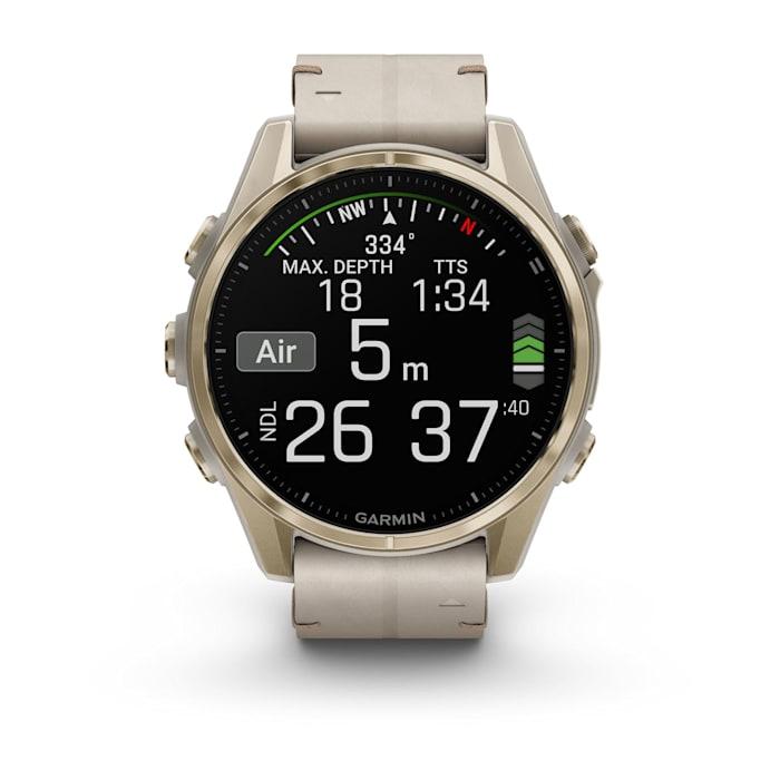 Fēnix® 8 - 43 mm, AMOLED, Sapphire, Oro rosato con cinturino in pelle avorio
