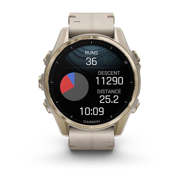 Fēnix® 8 - 43 mm, AMOLED, Sapphire, Oro rosato con cinturino in pelle avorio