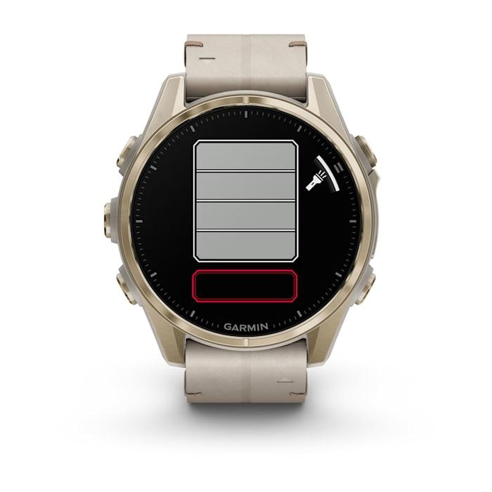 Fēnix® 8 - 43 mm, AMOLED, Sapphire, Oro rosato con cinturino in pelle avorio
