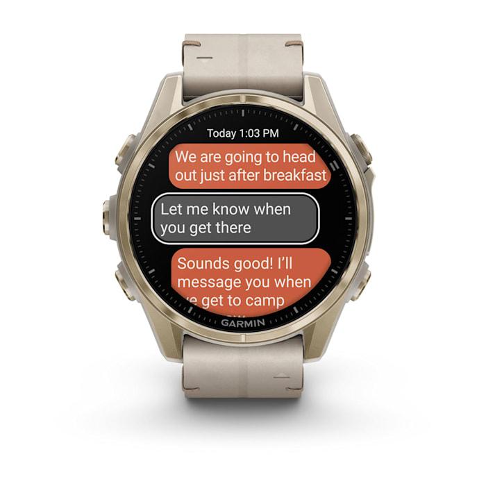 Fēnix® 8 - 43 mm, AMOLED, Sapphire, Oro rosato con cinturino in pelle avorio