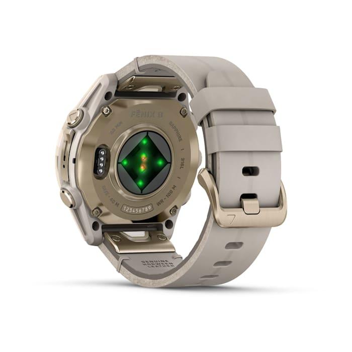 Fēnix® 8 - 43 mm, AMOLED, Sapphire, Oro rosato con cinturino in pelle avorio