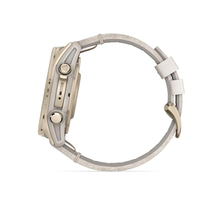 Fēnix® 8 - 43 mm, AMOLED, Sapphire, Oro rosato con cinturino in pelle avorio