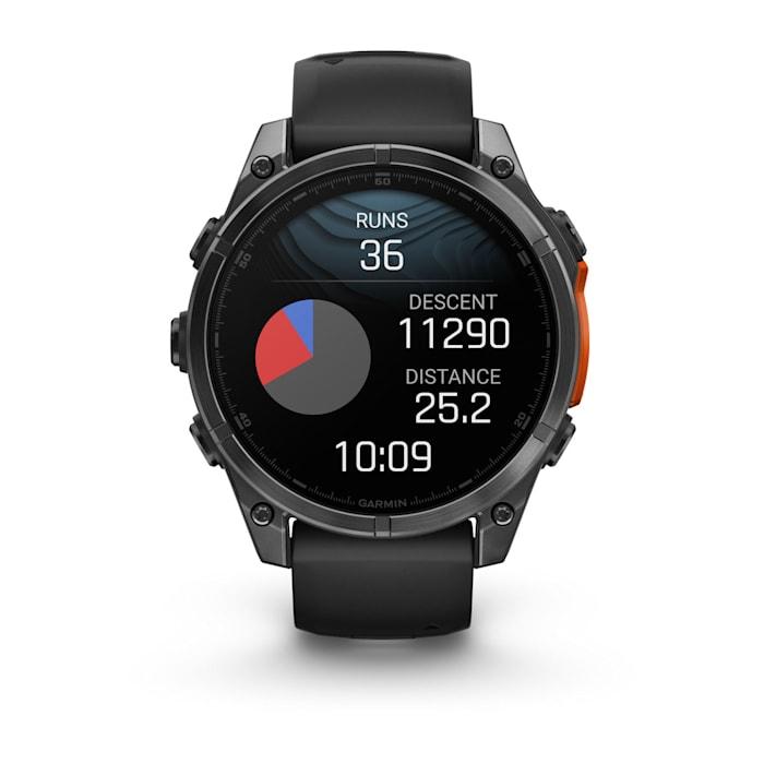 Fēnix® 8 - 47 mm, AMOLED, gris ardoise avec silicone, noir