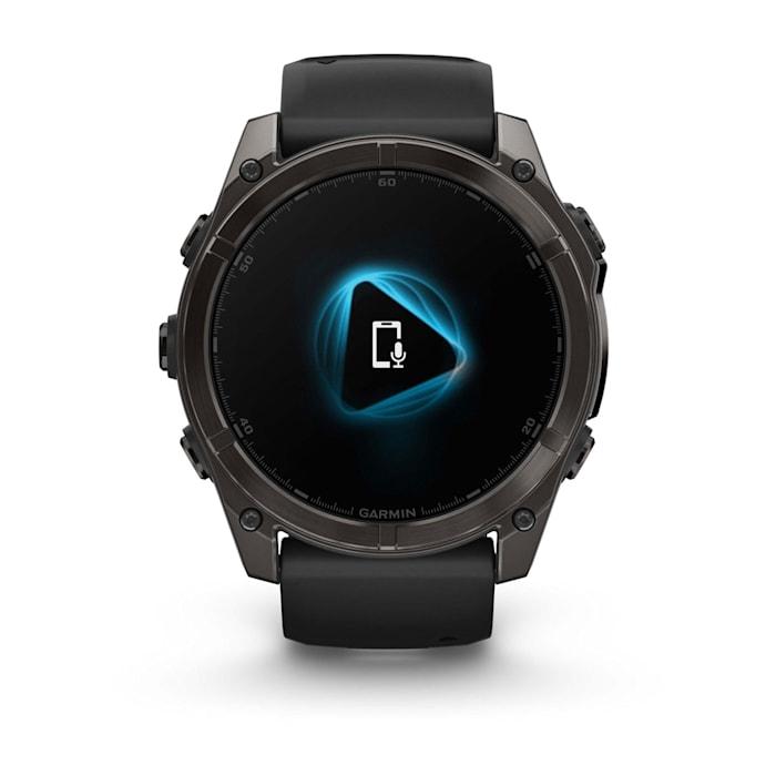 Fēnix® 8 - 51 mm, AMOLED, Sapphire, Carbon Grey DLC con cinturino in silicone Black/pebble grey