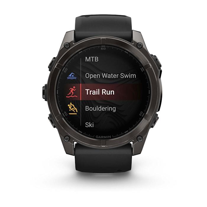 Fēnix® 8 - 51 mm, AMOLED, Sapphire, Carbon Grey DLC con cinturino in silicone Black/pebble grey