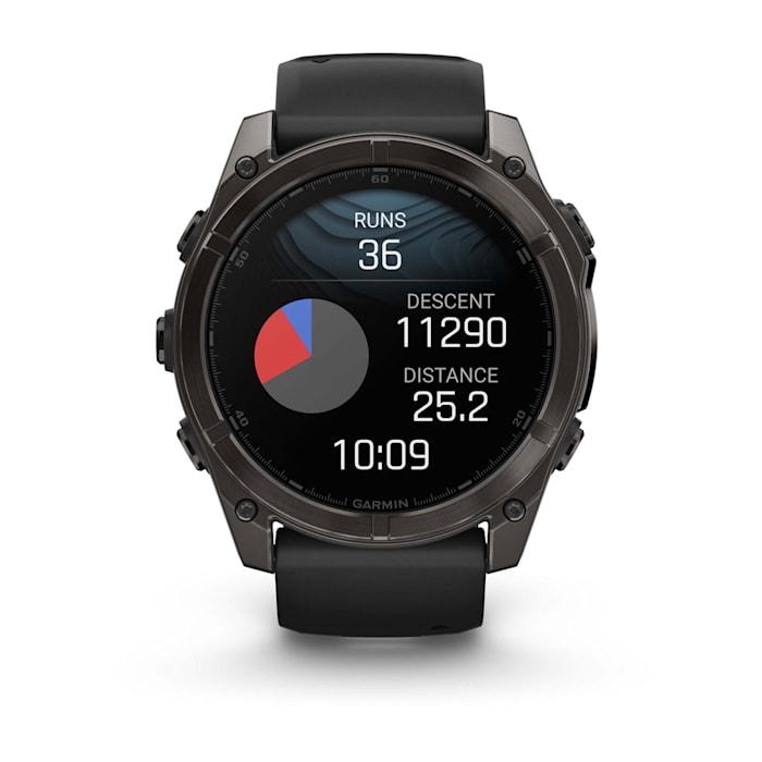 Fēnix® 8 - 51 mm, AMOLED, Sapphire, Carbon Grey DLC con cinturino in silicone Black/pebble grey