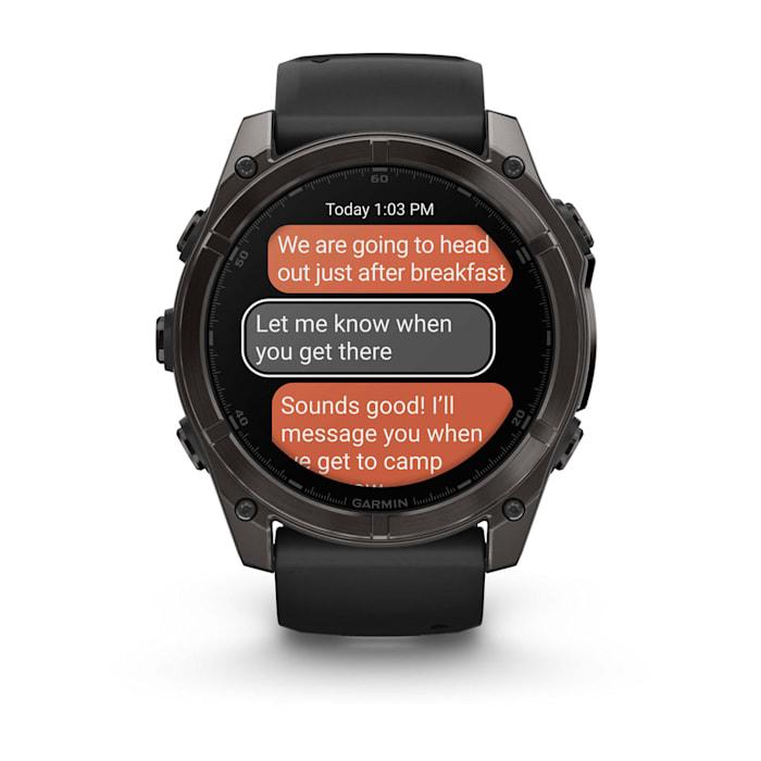 Fēnix® 8 - 51 mm, AMOLED, Sapphire, Carbon Grey DLC con cinturino in silicone Black/pebble grey