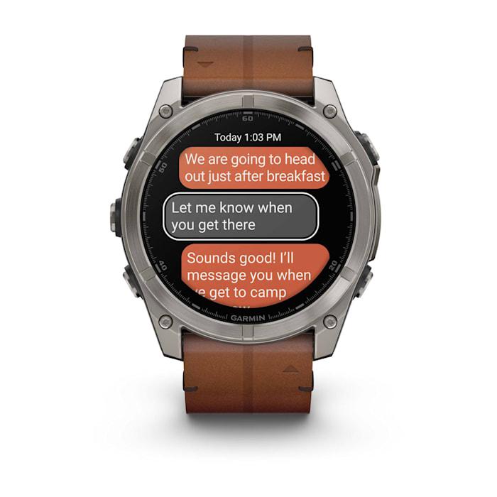 Fēnix® 8 - 51 mm, AMOLED, saphir, titane, bracelet en cuir marron