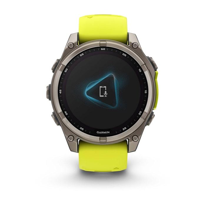 Fēnix® 8 - 47 mm, solaire, saphir, titane avec bracelet en silicone jaune/graphite Amp