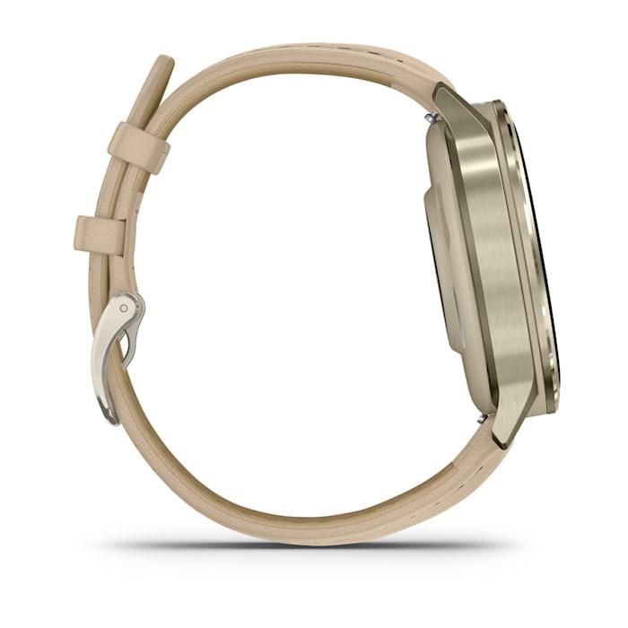 Venu® 4 – 41 mm, Lunar gold con cinturino in silicone Bone e cinturino in pelle Light Sand
