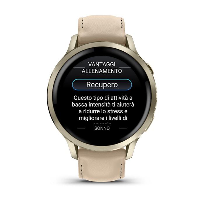 Venu® 4 – 41 mm, Lunar gold con cinturino in silicone Bone e cinturino in pelle Light Sand