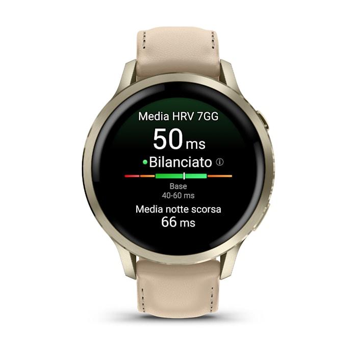 Venu® 4 – 41 mm, Lunar gold con cinturino in silicone Bone e cinturino in pelle Light Sand