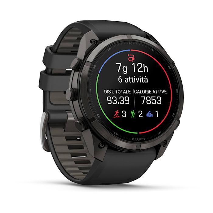 Fenix 9 Pro – inReach, 51mm, Titanio DLC Carbon Gray con cinturino in silicone Black/Pebble Gray - 010-04337-11