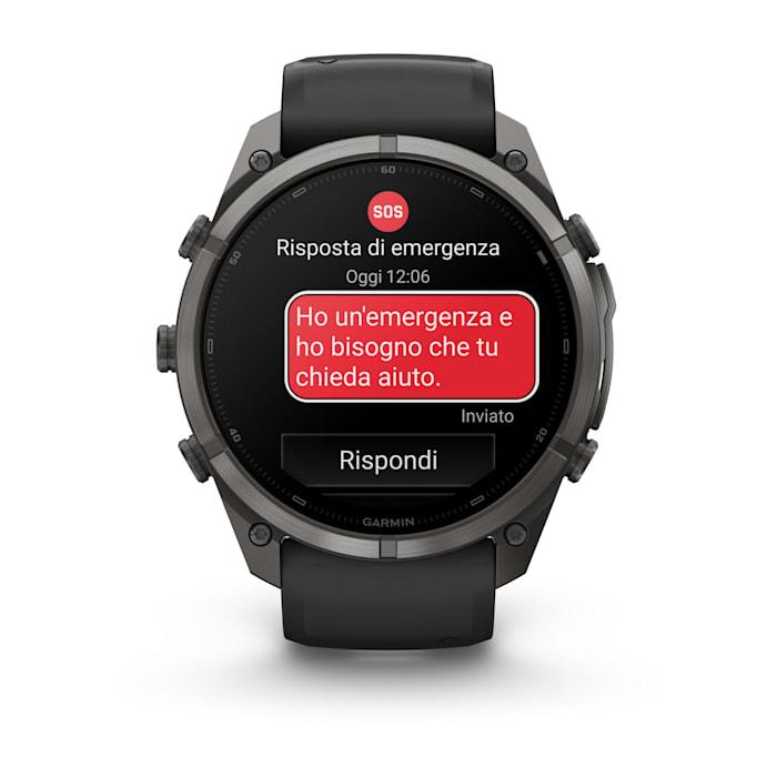 Fenix 9 Pro – inReach, 51mm, Titanio DLC Carbon Gray con cinturino in silicone Black/Pebble Gray - 010-04337-11