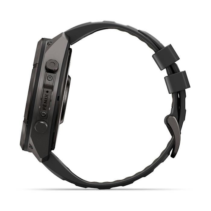 Fenix 9 Pro – inReach, 51mm, Titanio DLC Carbon Gray con cinturino in silicone Black/Pebble Gray - 010-04337-11