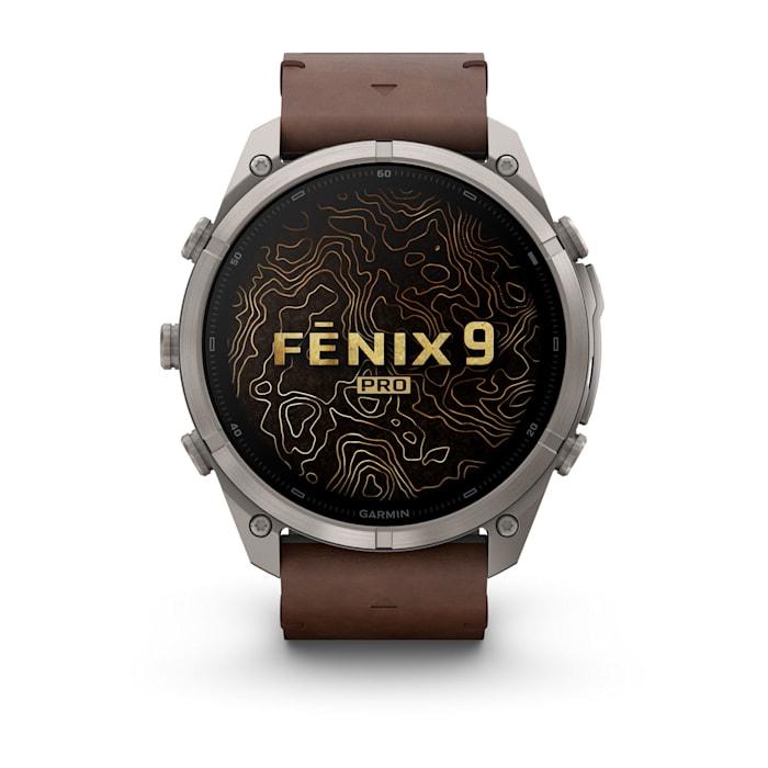 Fenix 9 Pro – inReach, 51mm, Titanio con cinturino in pelle Walnut - 010-04337-41