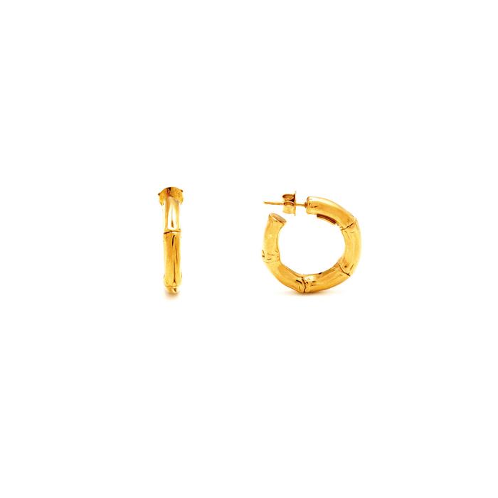Small Bamboo Hoop Earrings