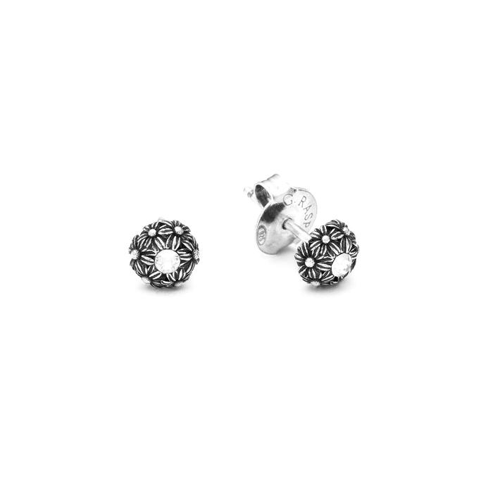 Boucles d'oreilles mini marguerites et zircons