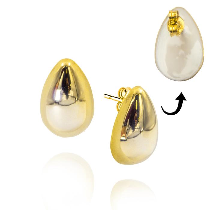 Orecchini Goccia in Oro e Smalto Bianco