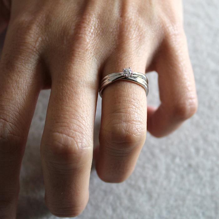 Filodellavita 3 strands in White Gold with Colorless Diamond