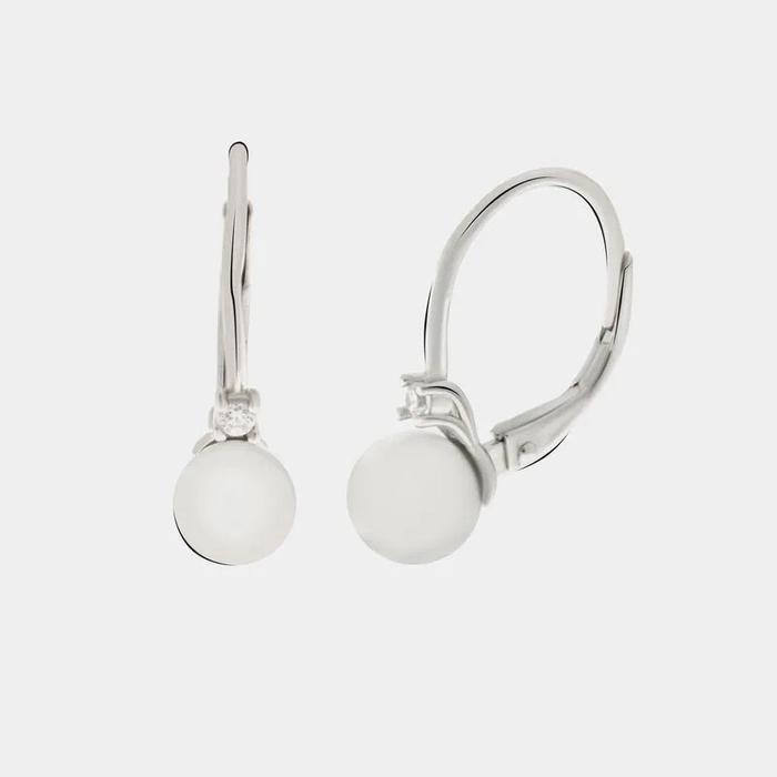 Orecchini in Argento 925 con perla chiusura a monachella