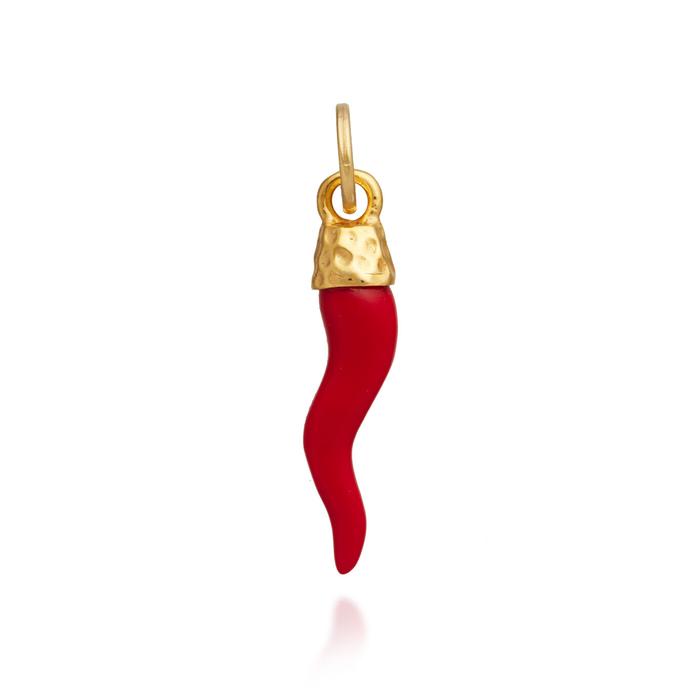 Hammered Red Horn Charm