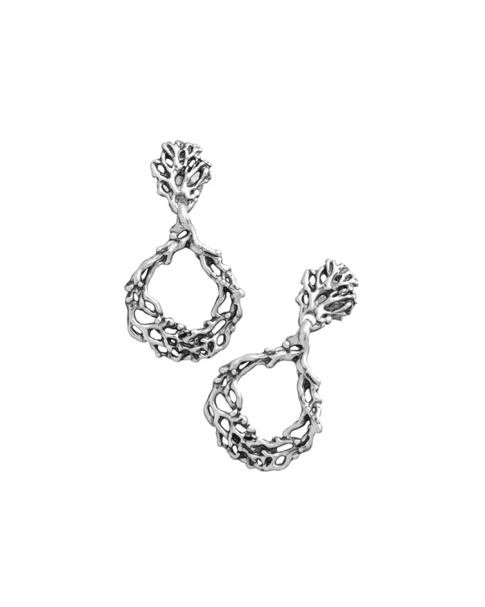 Boucles d'oreilles pendantes en corail