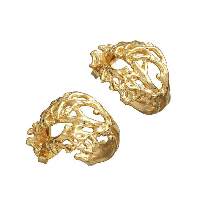 Boucles d'oreilles créoles en corail