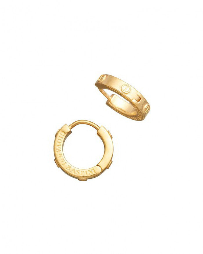 Gold Screw Huggie Earrings