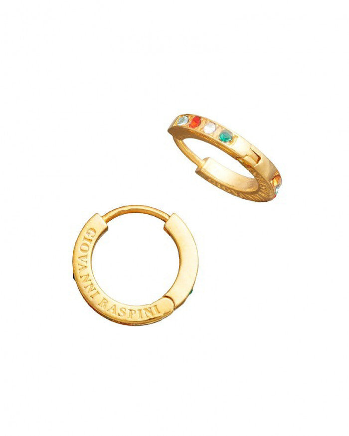 Orecchini Huggie Crystal Color Dorati