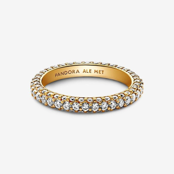 Bague pavée à bande unique