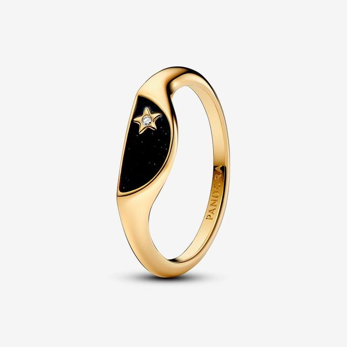 Bague demi-joint en émail Pandora ME