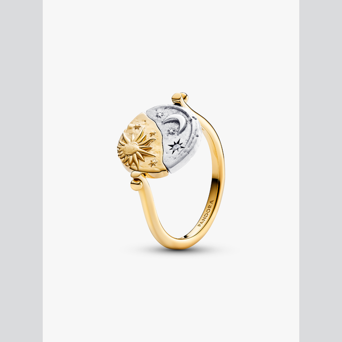 Anello Medallion Sole e Luna "Per Aspera Ad Astra" Reversibile