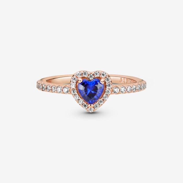 Anello Cuore in Rilievo Blu