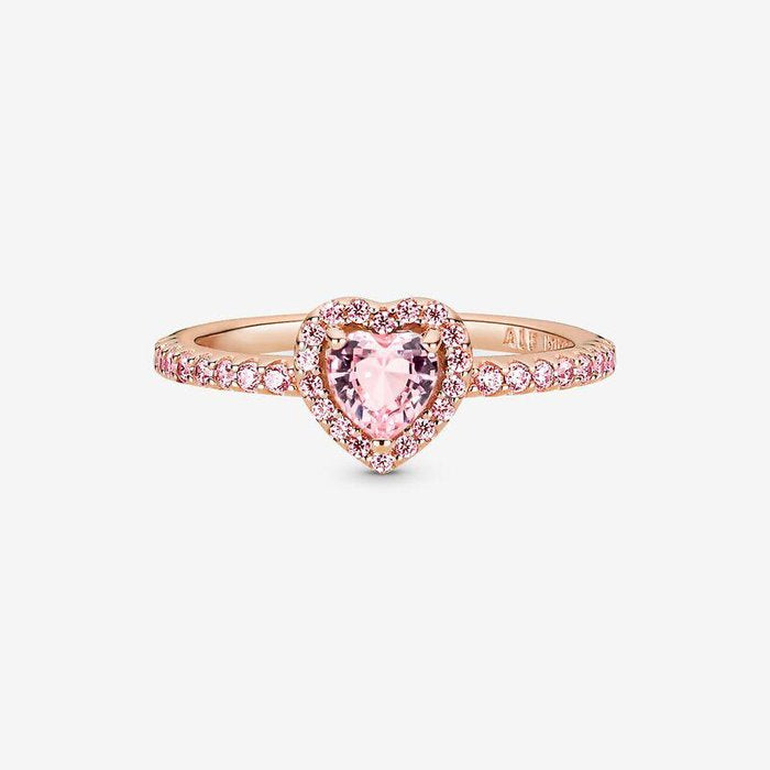 Anello Cuore in Rilievo Rosa