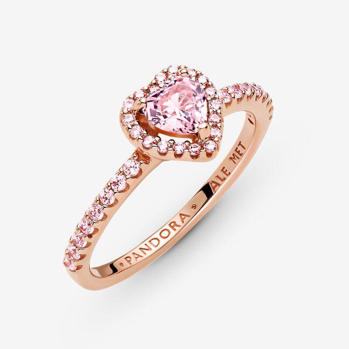 Anello Cuore in Rilievo Rosa