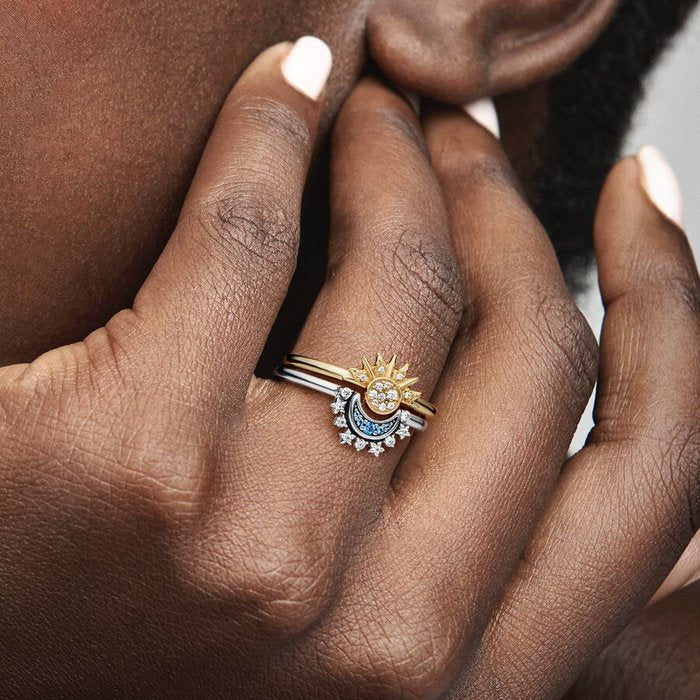Bague Lune Pierres Bleues