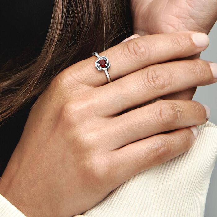 Anello Cerchio Eterno Rosso Scuro Gennaio