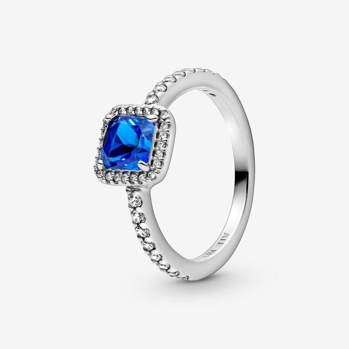 Anello Punto Luce Quadrato Blu