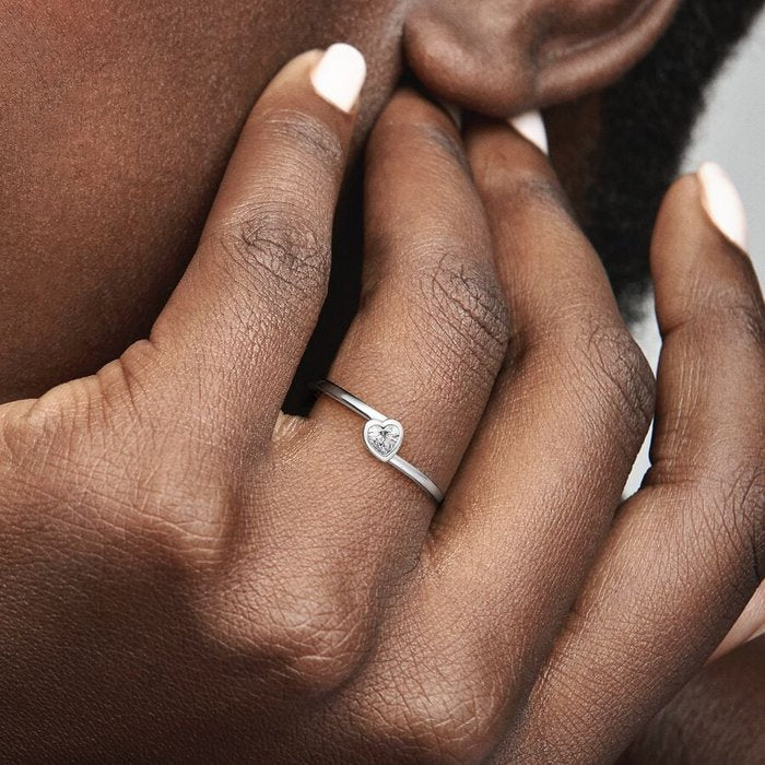 Anello Cuore Inclinato