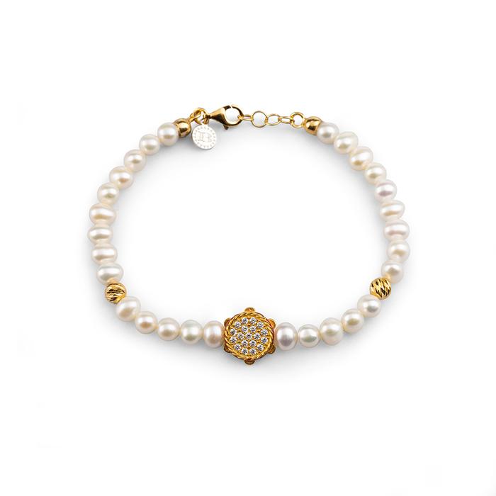 Bracciale Perle Tamburello Lapilli