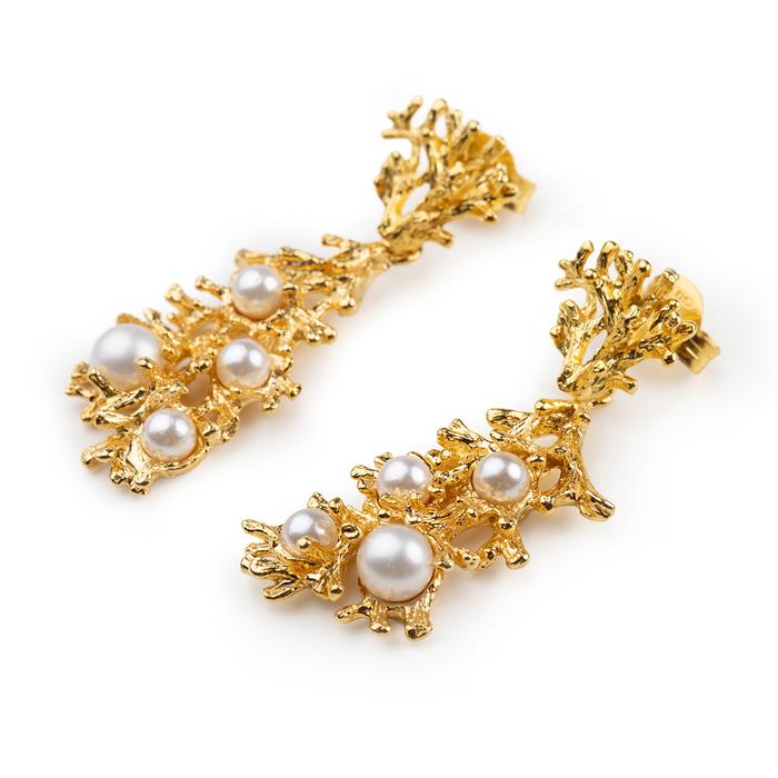 Orecchini Gold Rami di Perle